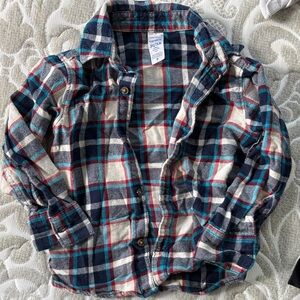 Carter's Kids Plaid Button-Down Shirt - Blue, Red, White